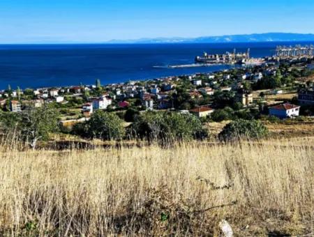 532 M2 Corner Plot For Sale In Tekirdag Süleymanpaşa Barbaros Neighborhood With Magnificent Sea And Nature Views