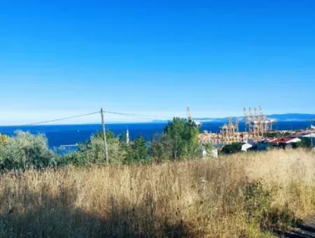 590 M2 Plot Of Land With Full Sea View In Tekirdag Barbarossa, Suitable For 3 Villas!